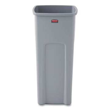 Rubbermaid® Commercial Untouchable Square Waste Receptacle, Plastic, 23 Gal, Gray freeshipping - TVN Wholesale